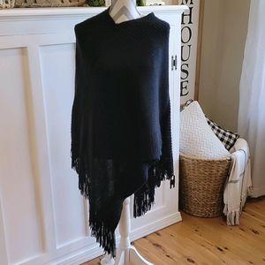 Black Sweater Shawl Poncho
